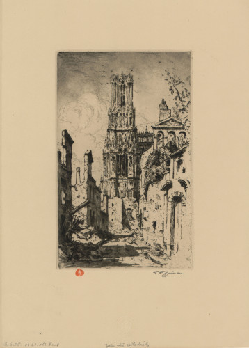 [Ruševine katedrale u Reimsu] / T. [Tavik] F. [František] Šimon.