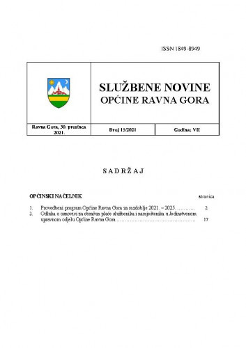 Službene novine Općine Ravna Gora : službeno glasilo Općine Ravna Gora : 7,15(2021) / glavni urednik Mišel Šćuka.