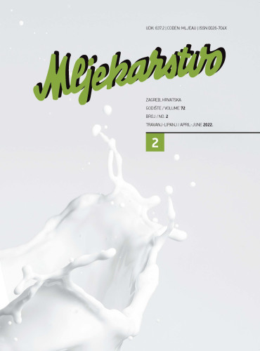 Mljekarstvo.com  : časopis za unaprjeđenje proizvodnje i prerade mlijeka : 72,2(2022) / glavna i odgovorna urednica, editor in chief Rajka Božanić.