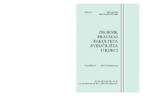 Zbornik Pravnog fakulteta Sveučilišta u Rijeci : 39,4(2018) / glavni urednik Željko Bartulović.