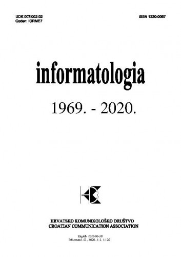 Informatologia : 53,1/2(2020) / glavni i odgovorni urednik, editor-in-chief Mario Plenković.
