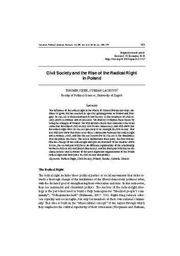 Civil society and the rise of the radical right in Poland / Tihomir Cipek, Stjepan Lacković.
