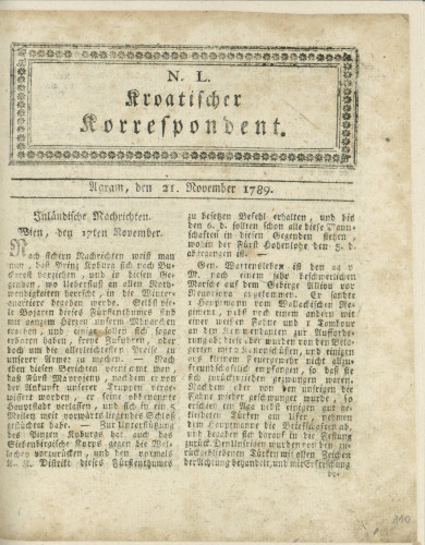 Kroatischer Korrespondent : 1,50(1789)   / [Johann Thomas].
