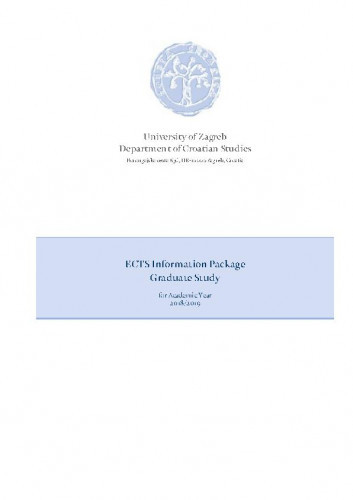 ECTS information package : graduate study : 2018/2019 / editor Nada Zgrabljić Rotar.
