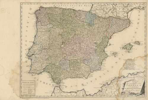Karte von dem Königreiche Spanien  : nach Lopez / neu verzeichnet und herausgegeben von Franz Joh. Jos. von Reilly ; gestochen von F. Müller