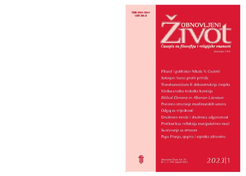 Obnovljeni život  : časopis za religioznu kulturu : 78, 1(2023) / glavni urednik Tadija Milikić.
