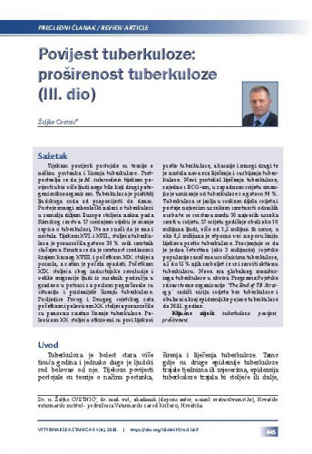 Povijest tuberkuloze : proširenost tuberkuloze : (III. dio) / Željko Cvetnić.