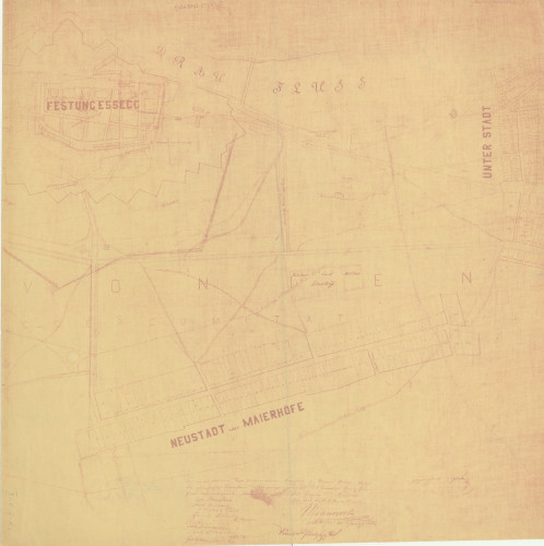 Situations Plan der Festung Essegg   : mit dem zu Folge. Armee Ober Comando erlass vom 29. Marz 1859.