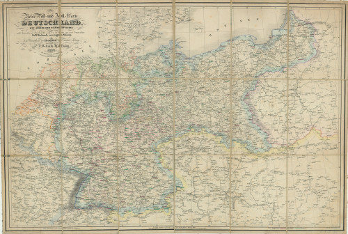 Reise-Post und Zoll-Karte von Deutschland : mit Angabe der Eilwagen-Kurse / bearbeitet von K. [Carl] F. [Friedrich] Vollrath Hoffmann.