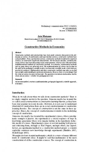 Constructive methods in economics / Arto Mutanen.