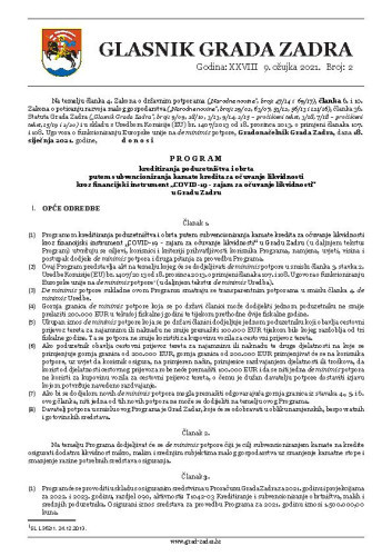 Glasnik grada Zadra : 28,2(2021) /  odgovorna Mirjana Zubčić
