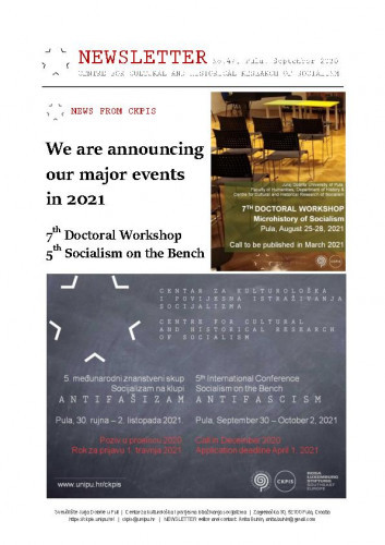 Newsletter : 47(2020) / Centre for Cultural and Historical Research of Socialism = Centar za kultorološka i povijesna istraživanja socijalizma ; editor Anita Buhin.