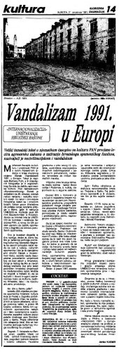 Vandalizam 1991. u Europi   : 
