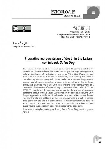 Figurative representation of death in the Italian comic book Dylan Dog / Ilhana Škrgić.