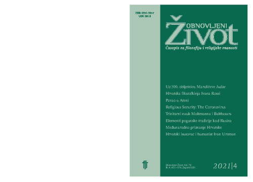 Obnovljeni život  : časopis za religioznu kulturu : 76, 4(2021) / glavni urednik Tadija Milikić.