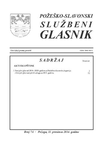 Požeško-slavonski službeni glasnik : 7a(2014)  / odgovorni urednik Željko Obradović.