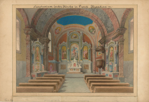 Sanctuarium in der Kirche in Šipak Kroatien  / J. [Joseph] Proksch