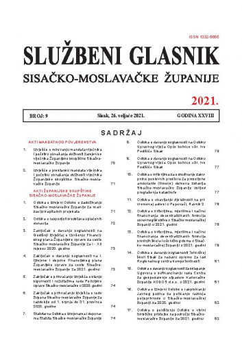Službeni glasnik Sisačko-moslavačke županije : 28,9(2021) / glavni i odgovorni urednik Vesna Krnjaić.