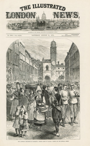 The Illustrated London News : Street scene in Ragusa.