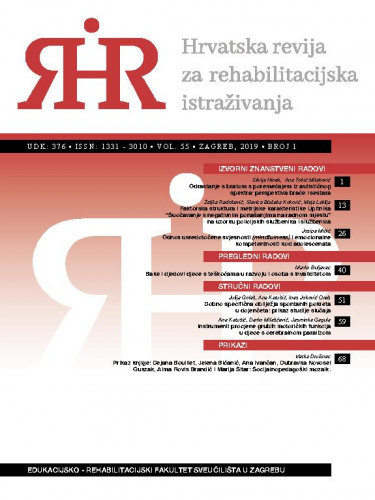 Hrvatska revija za rehabilitacijska istraživanja : 55, 1(2019) /