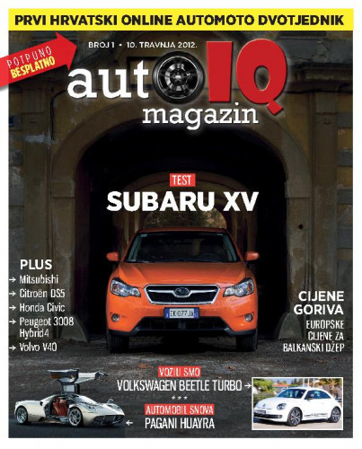 Autoiq magazin : prvi hrvatski online automoto dvotjednik : 1(2012) / glavni i odgovorni urednik Darijan Kosić.