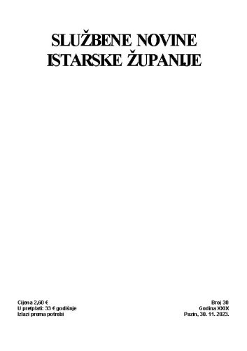 Službene novine Istarske županije : 30(2023)  / glavna i odgovorna urednica Vesna Ivančić.