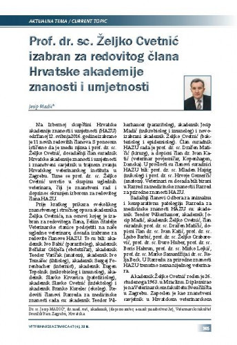 Veterinarska stanica : 47,4(2016) / glavni i odgovorni urednik Marko Samardžija.