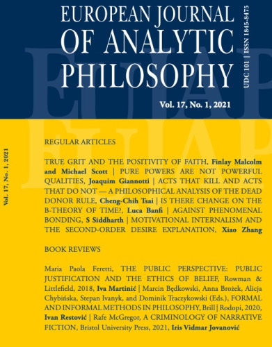 European journal of analytic philosophy : 17,1(2021)  / editor-in-chief Marko Jurjako.