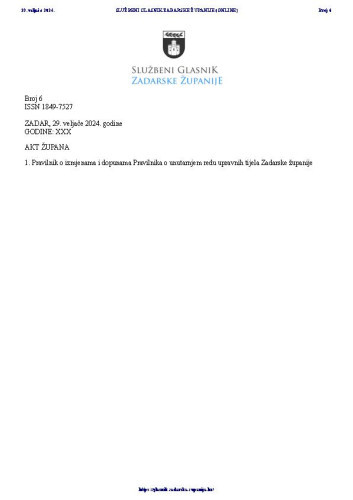 Službeni glasnik Zadarske županije : 31,6(2024)