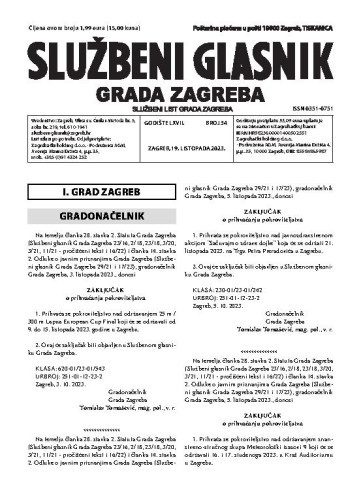 Službeni glasnik grada Zagreba : 67,34(2023)  / glavna urednica Mirjana Lichtner Kristić.