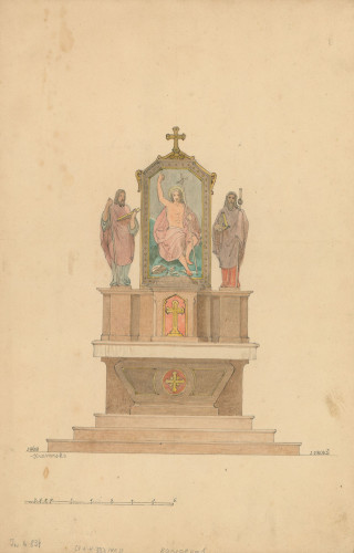 [Skica za oltar crkve u Kravarskom II]  / J: [Joseph] Proksch