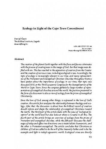 Ecology in light of the Cape Town Commitment / Danijel Časni.