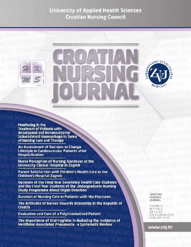 Croatian nursing journal : 3,1(2019) / glavna urednica, editor in chief Snježana Čukljek.