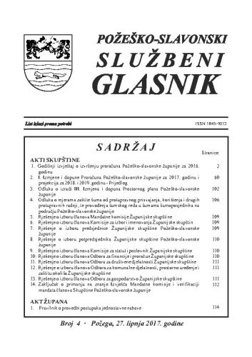 Požeško-slavonski službeni glasnik : 5(2017)  / odgovorni urednik Željko Obradović.