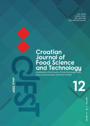 Croatian journal of food science and technology : a publication of the Faculty of Food Technology Osijek : 12,1(2020) / editor-in-chief Jurislav Babić.