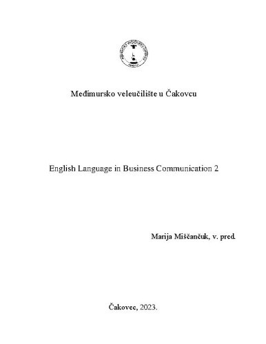 e-knjiga ; English language in business communication  / Marija Miščančuk