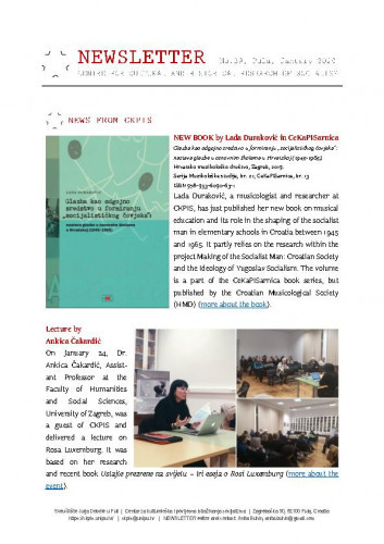Newsletter : 39(2020) / Centre for Cultural and Historical Research of Socialism = Centar za kultorološka i povijesna istraživanja socijalizma ; editor Anita Buhin.