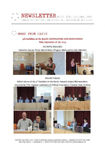 Newsletter : 35(2019) / Centre for Cultural and Historical Research of Socialism = Centar za kultorološka i povijesna istraživanja socijalizma ; editor Anita Buhin.