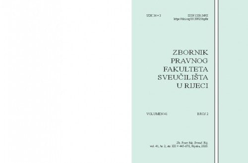 Zbornik Pravnog fakulteta Sveučilišta u Rijeci : 41,2(2020) / glavni urednik Željko Bartulović.
