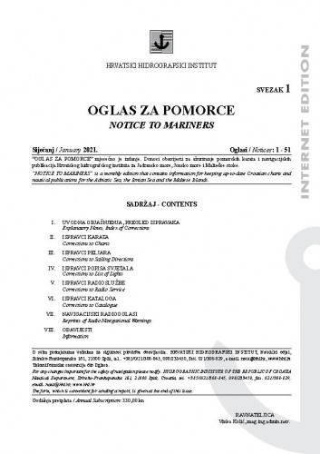 Oglas za pomorce : 1(2021) / glavni urednik Vinka Kolić.