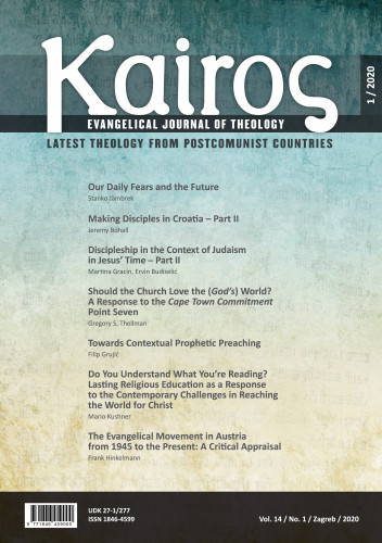 Kairos : evangelical journal of theology 14,1(2020) / editor Stanko Jambrek.