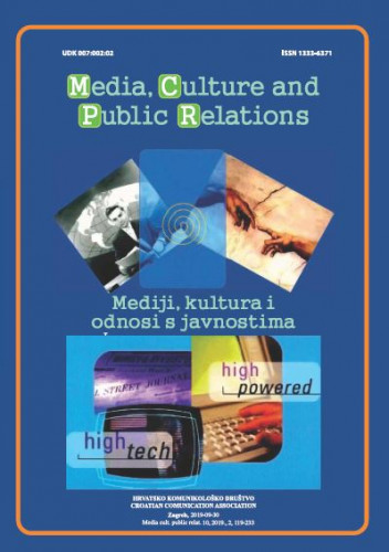 Media, culture and public relations = Mediji, kultura i odnosi s javnostima : 10,2(2019) / glavni i odgovorni urednik, editor-in-chief Mario Plenković.