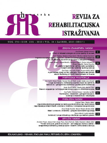 Hrvatska revija za rehabilitacijska istraživanja : 54, 1(2018) /