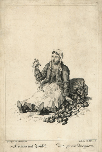 Kroatinn mit Zwiebel = Croate, qui vend des oignons / J. [Johann] E. [Ernst] Mansfeld ; [prema Johannu Christianu Brandu].