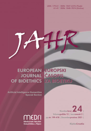 JAHR :  europski časopis za bioetiku = European journal of bioethics : 12,24(2021) / glavni urednik, editor-in-chief Igor Eterović.
