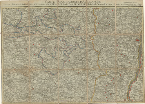 Carte topographique d'Allemagne contenant le Margraviat de l'Alsace, une partie du Duche de Lorraine et le Principaute de Salm  / fait par J.W. Jaeger