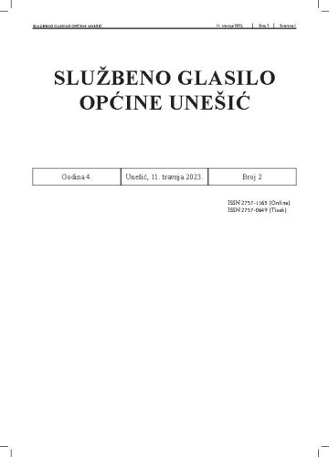 Službeno glasilo Općine Unešić : 4,2(2023)  / glavni urednik Ankica Slavica.