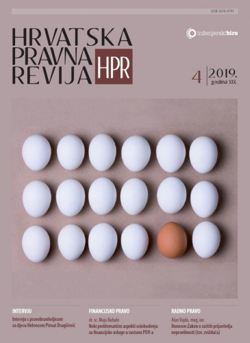 Hrvatska pravna revija   : časopis za promicanje pravne teorije i prakse : 19, 4 (2019)  / glavni urednik Alen Bijelić.