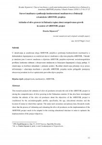 Stavovi maslinara o podizanju konkurentnosti maslinarstva u Dalmaciji u kontekstu ARISTOIL projekta /Branka Stipanović.