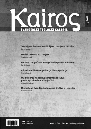 Kairos : evanđeoski teološki časopis 13,1(2019) / glavni i odgovorni urednik Stanko Jambrek.